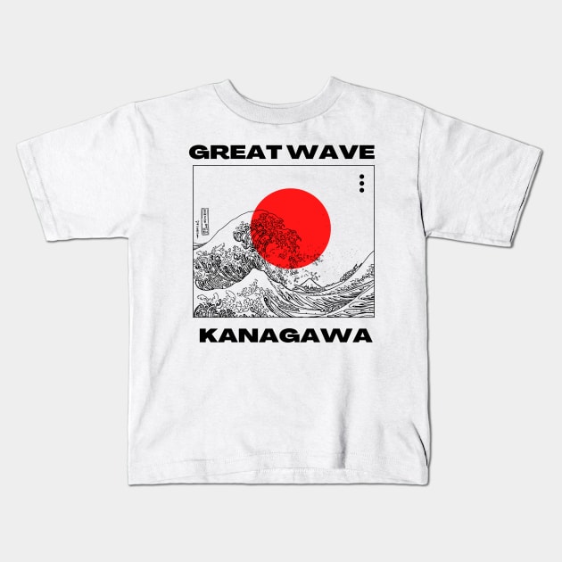Great Wave Kanagawa Kids T-Shirt by UrbanBlazeStudio